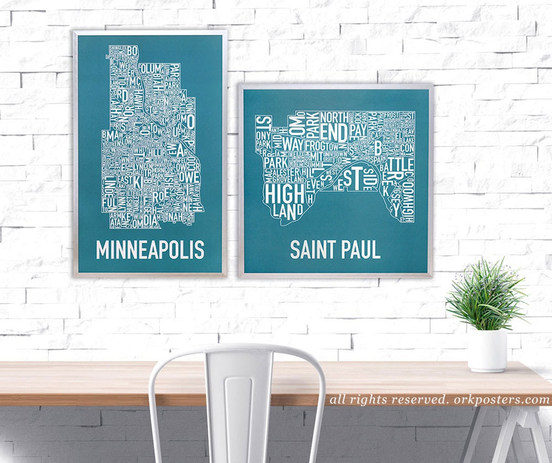 St. Paul Neighborhood Map 20 x 20 Poster – Neighborly