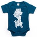 Seattle Neighborhood Map Baby Onesie, Original Artist of Type City Map Designs