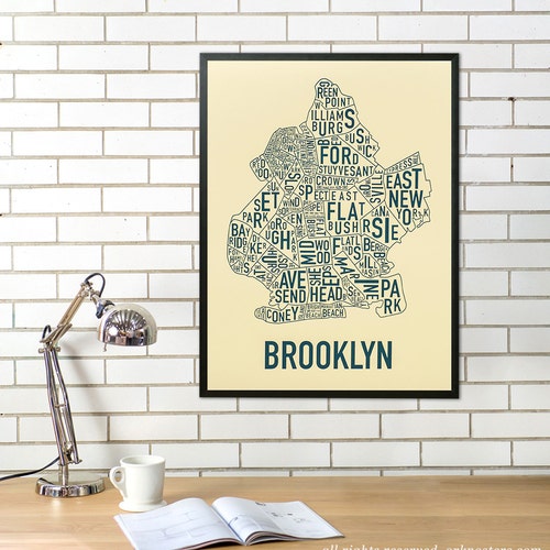 500 LEVEL Brooklyn Outline Baseball T-Shirt - Unisex 3/4 Raglan Sleeve Tee