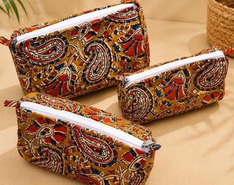 Paisley gewatteerde toilettassen set van 3, waterdichte cosmetica-organizer, boho reistasje, cosmetica reistas voor dames, reistoilettassen,