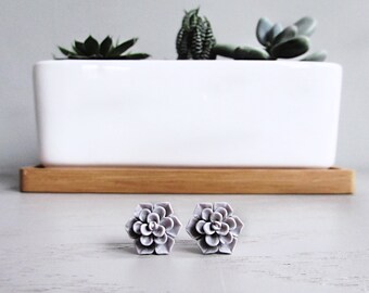 Succulent Stud Earrings, Matte Succulent Earrings, 13mm Flower, Hypoallergenic Post Earrings, Boho Earrings, Cute Floral Bridesmaid Earrings