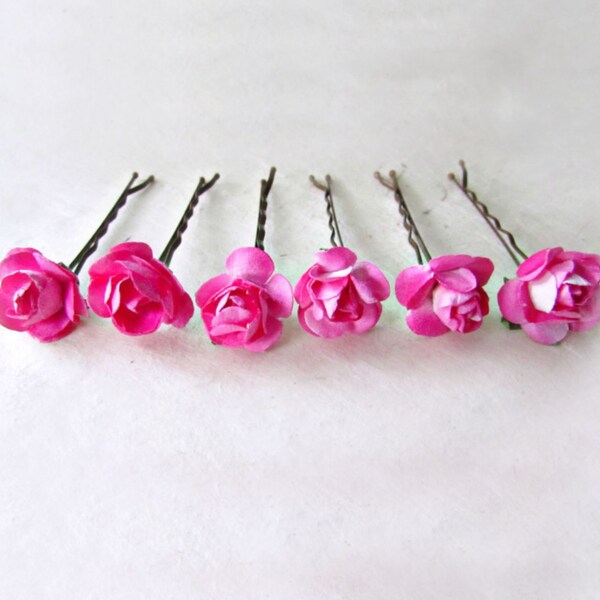 Pink Hair Flower Etsy