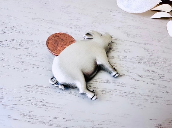 Vintage Piggy Bank Brooch with Real Penny, Adorab… - image 5