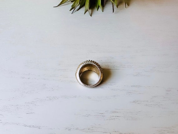 Chunky Gold Ring, Bold Vintage Ring, Thick Domed … - image 4