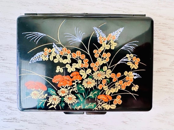 Vintage Jewelry Box, Mini Flower Travel Trinket B… - image 7