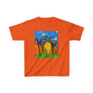 Starry Night Pumpkins Tee | Kids Fall Pumpkin Patch Art