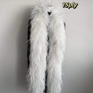 Boa de plumas de avestruz de lujo / Chal de novia, boa nupcial, chal para fiesta de noche imagen 5