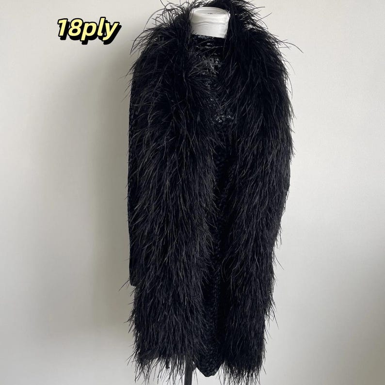 Boa de plumas de avestruz de lujo / Chal de novia, boa nupcial, chal para fiesta de noche imagen 8