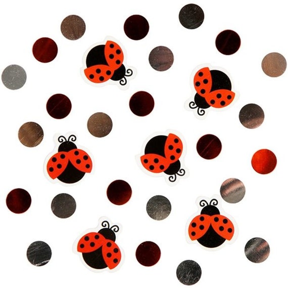Lady Bug Confetti Lady Bug Themed Birthday Party Lady Bug Etsy
