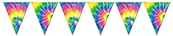Tye Dye Themed Party Banner Hippie Theme Birthday 60 S Etsy