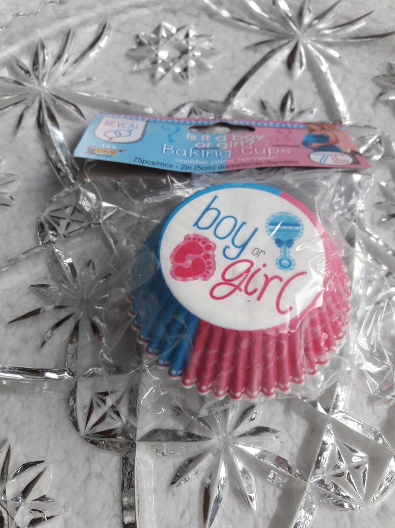 Gender Reveal Cupcake Liners Gender Reveal Baby Shower Etsy