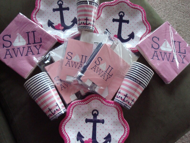 Girl S Nautical Baby Shower Girl S Nautical Birthday Etsy