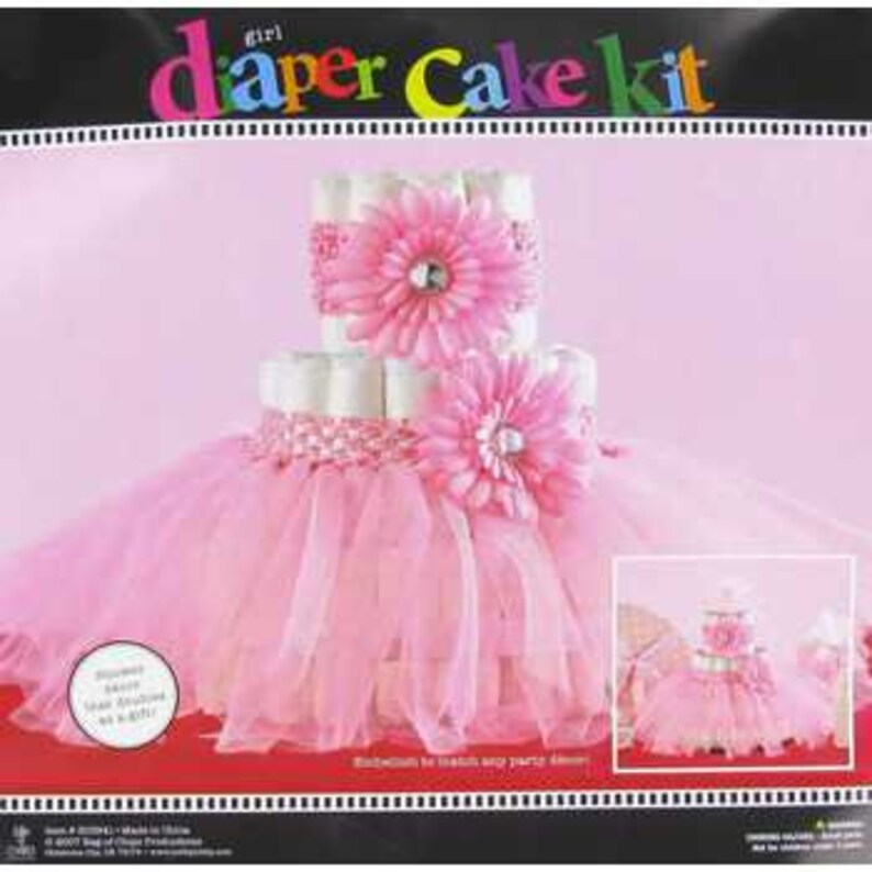 Girls Baby Shower Diaper Cake Kit Fancy Diaper Cake Pink Etsy