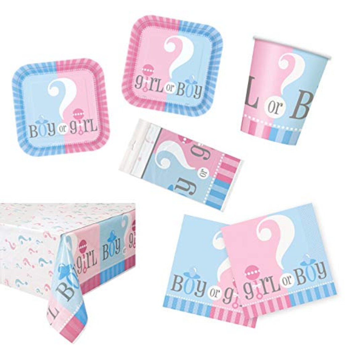 Gender Reveal Baby Shower Gender Reveal Tableware Gender - Etsy