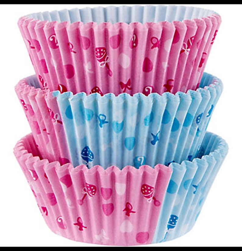 Gender Reveal Cupcake Liners Gender Reveal Baby Shower Etsy