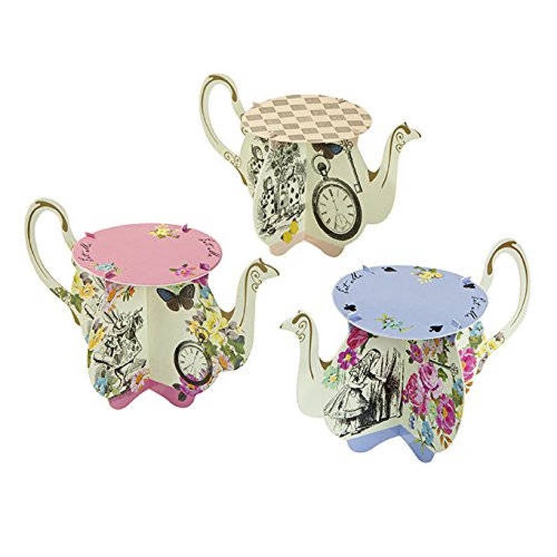 Truly Alice Tea Pot Cupcake Stands; Alice in Wonderland Theme; Mad Hatter Tea Party Decorations; Unique Alice in Wonderland decor; Cupakes