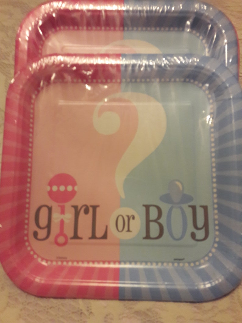 Gender Reveal Baby Shower Gender Reveal Tableware Gender - Etsy