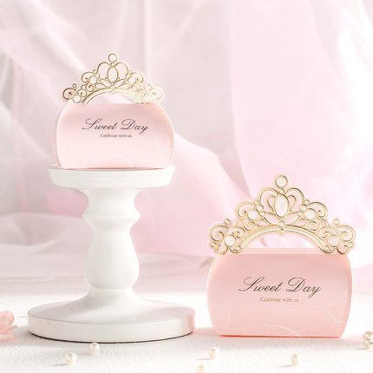 Princess Crown Tiara Favor Boxes Wedding Favor Boxes Bridal Etsy