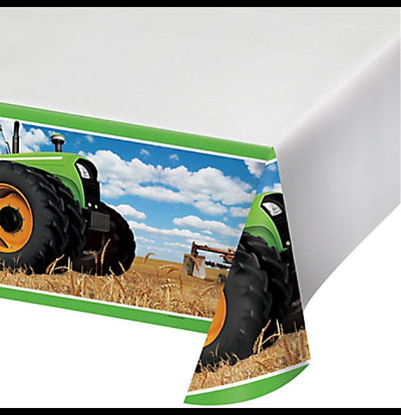 John Deere Themed Birthday Party Tablecloth Tractor Theme Etsy