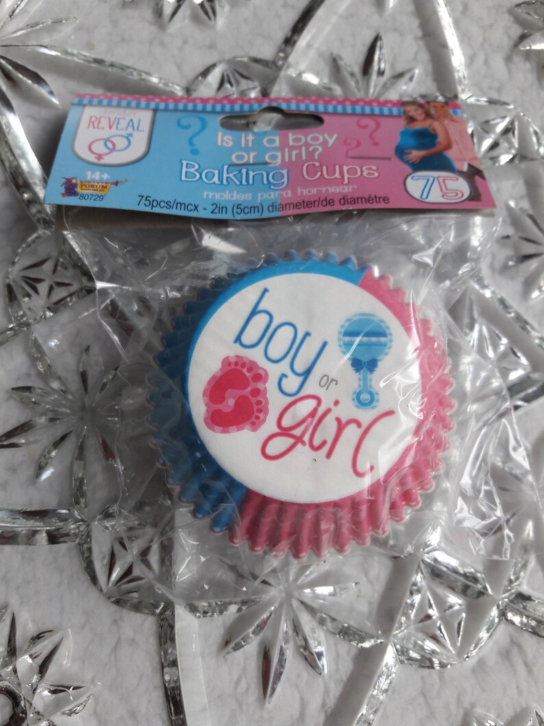 Gender Reveal Cupcake Liners Gender Reveal Baby Shower Etsy