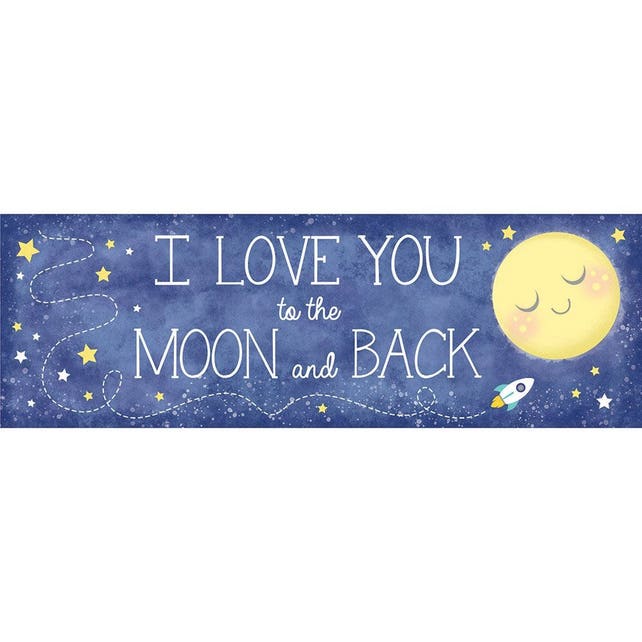 I Love You To The Moon And Back Banner Baby Shower Banners