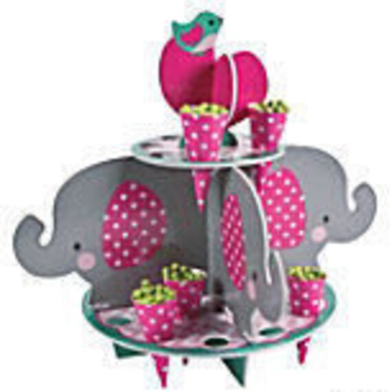 Elephant Theme Baby Shower Girls Pink Elephant Birthday Etsy