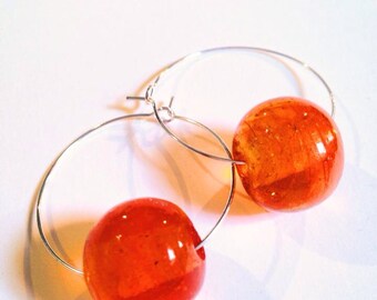 Boucles d’oreilles grand cerceau ORANGE