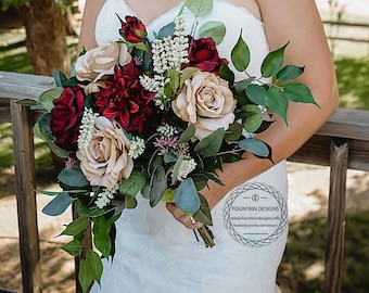 Burgundy and Champagne Bouquet