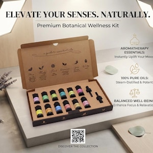 Kit med 12 rena eteriska oljor | Hop Hare Tarotkristalldiffusor, holistisk wellnessbox