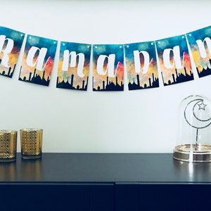 Sunset Silhouette Ramadan + Eid Banner | Ramadan Decor | Gift | Sign | Decoration