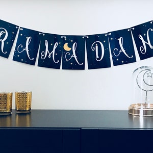 Stars and Moon Ramadan + Eid Banner | Ramadan Decor | Ramadan Gift | Ramadan Sign