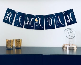 Stars and Moon Ramadan + Eid Banner | Ramadan Decor | Ramadan Gift | Ramadan Sign