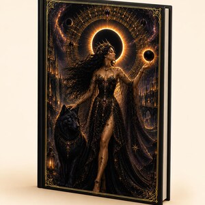 Notizbuch „Eclipse Goddess“ (liniert, Hardcover), Dunkles Himmelsnotizbuch