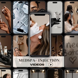 Medspa Injection Videos 120 Canva Reels videos | Botox Filler Insta stories | Nurse Injector Aesthetic Medspa- Luxury medspa posts