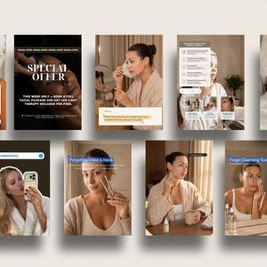 Lifecoach post templates for instagrambusiness wellness content creators with an instagramaesthetic finish. Designed for holistic coaches and self-care creators who include skin rituals in their wellness content. Fully editable Canva posts, stories, and reel covers, ready to customize today.