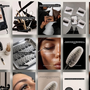 320 Lash Extensions  Brow Instagram Templates |  Canva Posts & Stories | Editorial Luxury | Lash Tech Brow Artist Content