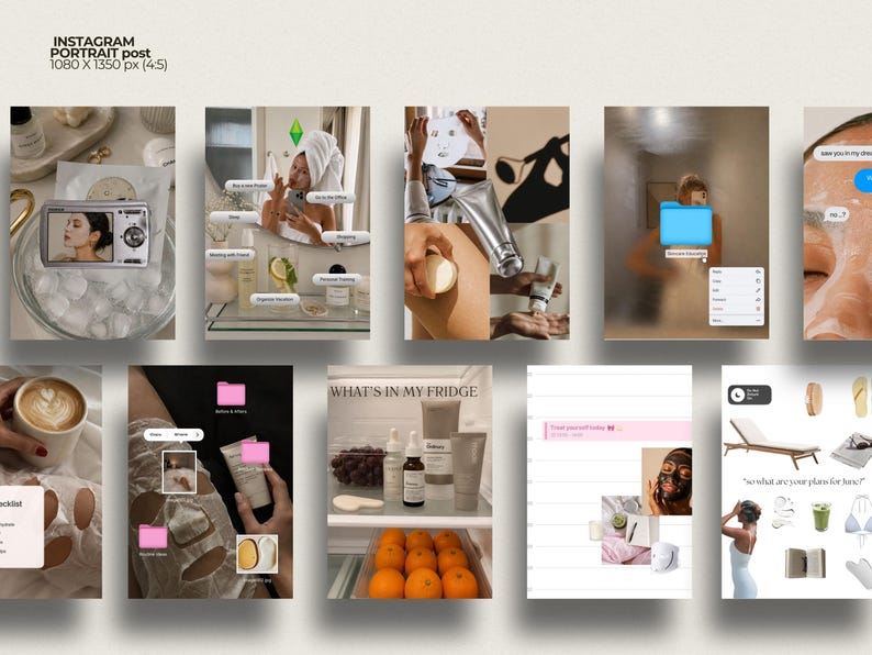 Holistic coach post style content for instagrambusiness wellness content creators. Paired with lifecoach instagram framing, this pack helps wellness coaches present skincare and self-care rituals as part of a holistic lifestyle brand. Editable Canva templates covering posts, stories, and reel covers.
