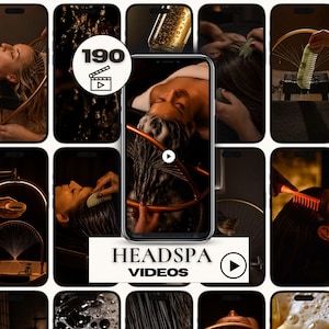 Headspa videos Canva Templates | 190 Japanese Headspa Videos | Head Spa Reels Instagram TikTok | Scalp Massage Esthetician Medspa Kit