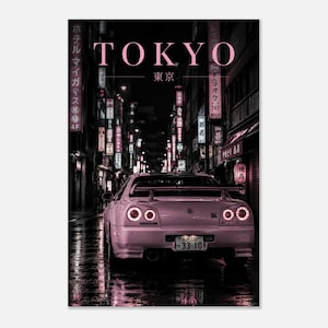 Muurdecoratie Tokio, JDM-auto, Tokio, Japan auto muurprint