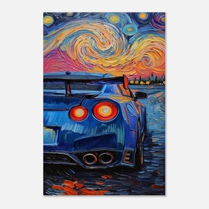 Japanse JDM-auto - Sterrennacht muurdecoratie