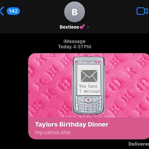 Pink Y2K Birthday Website Invitation | Interactive Canva Template (Digital Download)