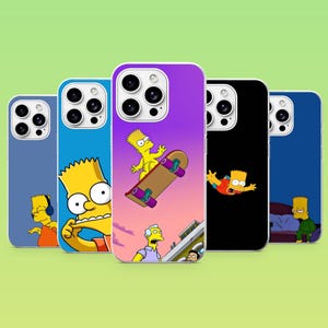 Bart Simpson Phone Case Skateboard Cover For iPhone 17Pro, 16, 15, 14, 13, Samsung S26, S25, S24, S23Fe, S22, A16, A26,A56,Pixel 10, 9Pro