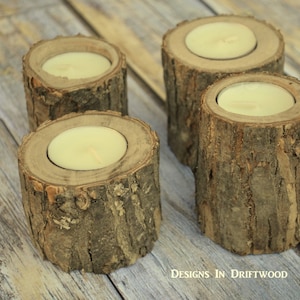 Set of 12 Small Rustic Wood Candle Holder - Country Candle Holder - Rustic Wedding Centerpiece - Wooden Tea Light Centerpieces - Gift