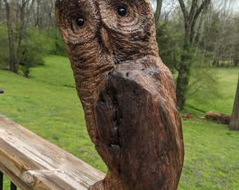 Custom Hand Carved Owl Custom Sculpture by Wildlife Artist Lowell Mosley One of A Kind Owl Collector Christmas Gift Birthday