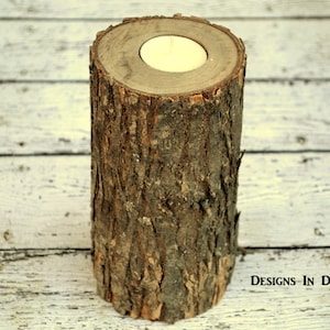 Rustic Wood Candle Holders Set – Tree Limb Tea Light Centerpieces