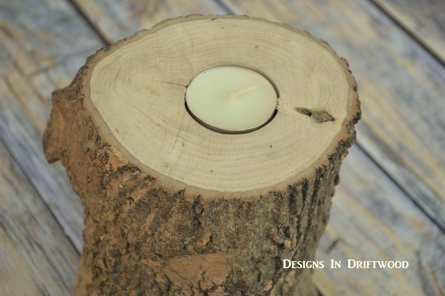 Rustic Hardwood Candle Holder – Natural Wood Tea Light Centerpiece - Etsy