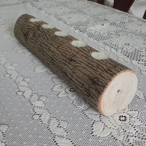 Large Rustic 5 Candle Log Candle Holder Centerpiece - Country Wood Candle Holder - Rustic Wedding - Tree Limb Tea Light Centerpieces - Gift