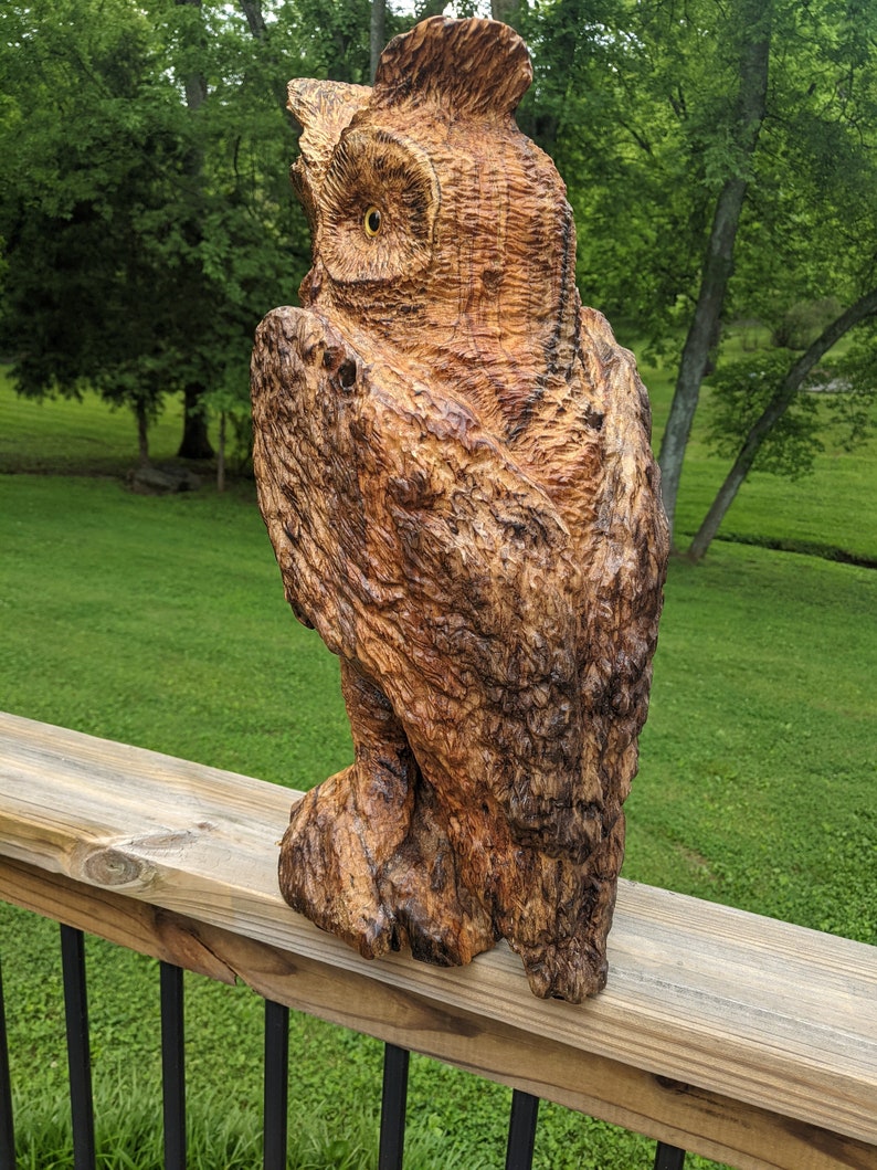 Hand Carved LIFE SIZE Owl Custom Sculpture by Wildlife Artist Lowell ...