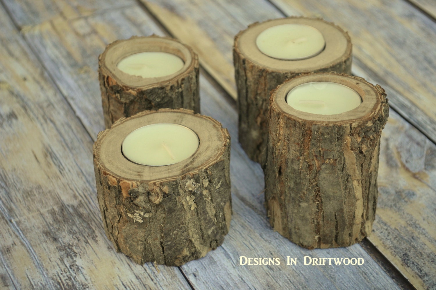 Set of 3 Small Rustic Wood Candle Holder Country Candle Etsy