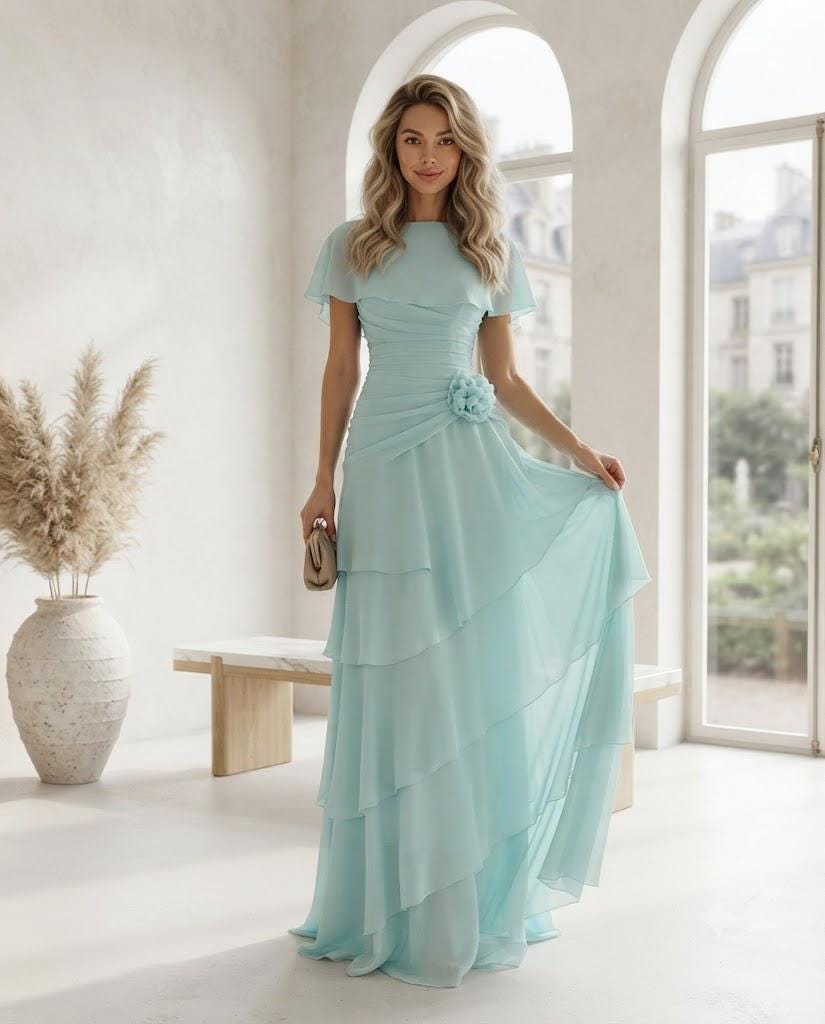 cleopatra dress gold Pleated Satin Gown COLOR:POPPY Leely Women Dark Green all the way to YCRF_sizing